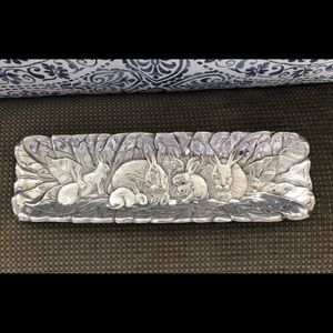 Decorative Metal Bunny Tray
